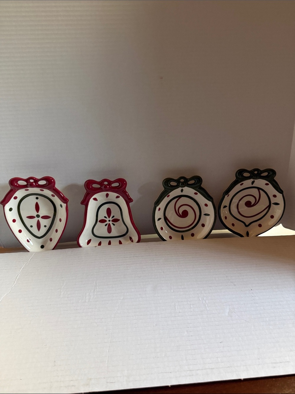 Princess House Christmas Ornament Dessert ~ Appetizer Plates /4